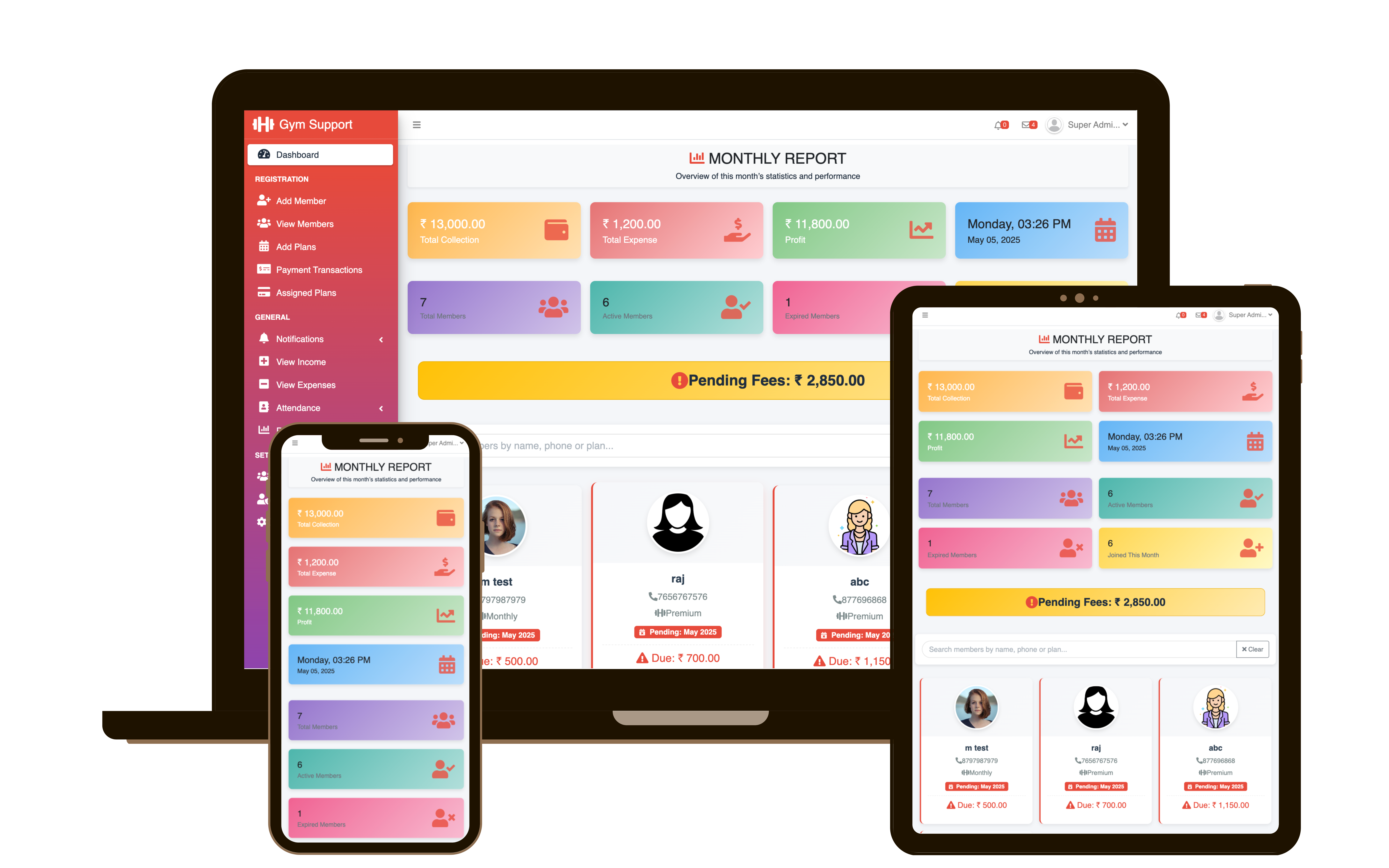 Gym Support Demo